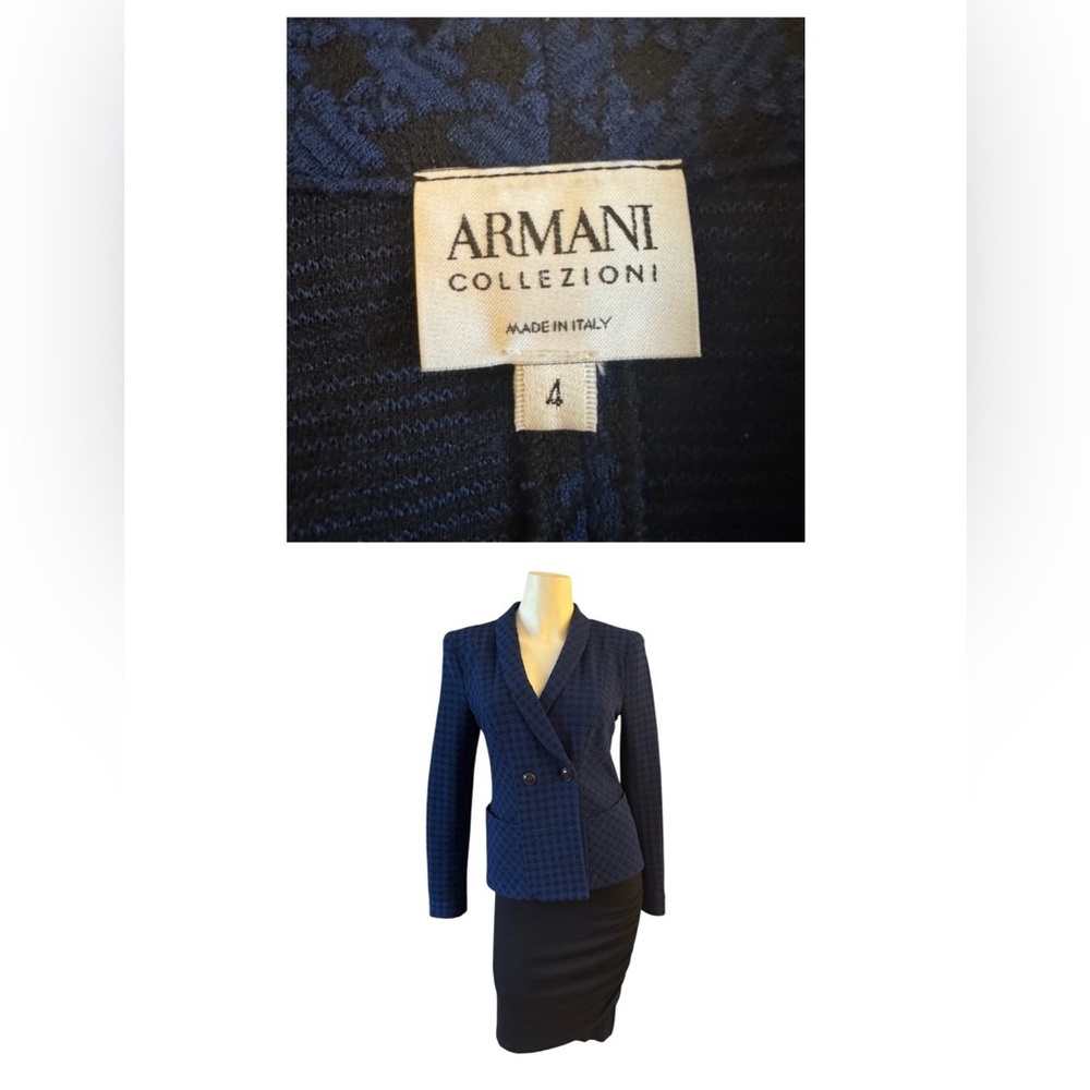 Armani Collezioni TEXTURED HOUNDSTOOTH
BLAZER WOMEN SIZE 4 Double-Breasted